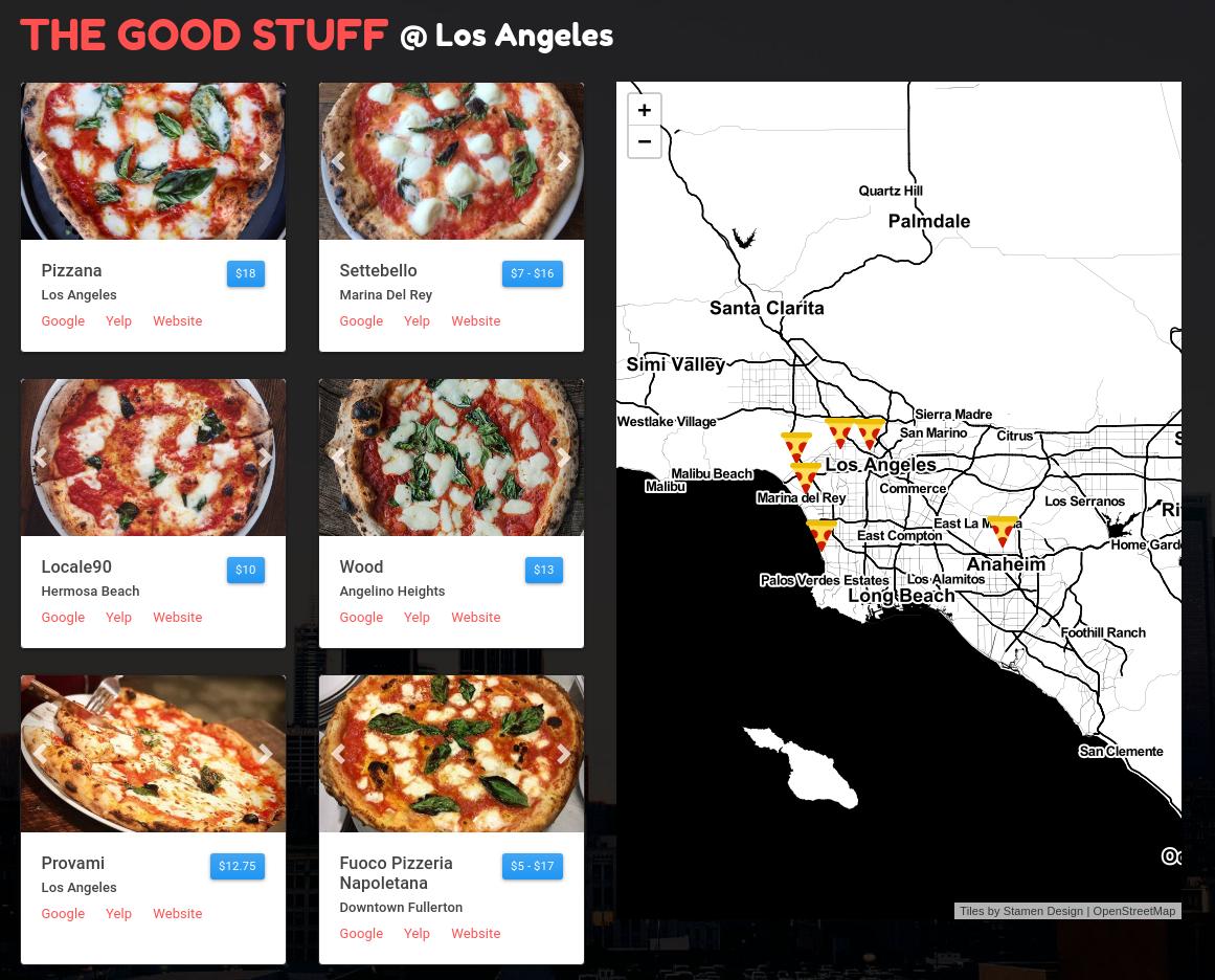 Screenshot of The Good Stuff Pizza @ Los Angeles
