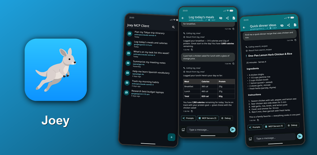 feature graphic of Joey MCP client